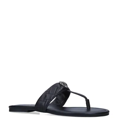 KURT GEIGER LEATHER KENSINGTON T-BAR SANDALS