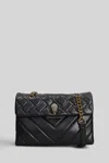Kurt Geiger Leather Kensington X Shoulder Bag In Black Leather In Black