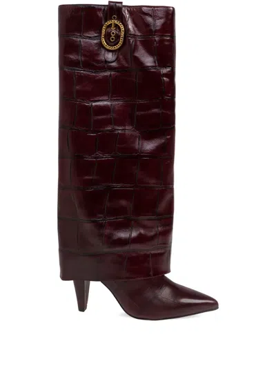 Kurt Geiger Leather Knee-high Boots In Red