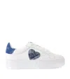 Kurt Geiger Leather Lana Heart Low-top Sneakers In Blue