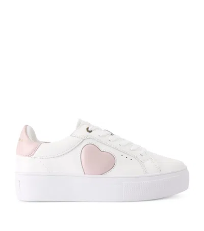 Kurt Geiger Leather Lana Heart Low-top Sneakers In Pink Comb