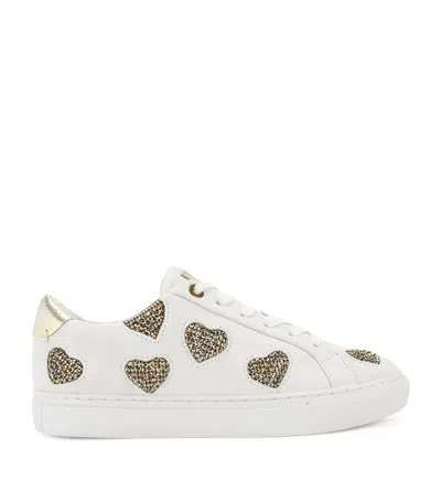 Kurt Geiger Leather Lane Love Sneakers In Beige