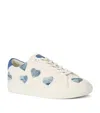 Kurt Geiger Lane Love Leather Sneakers In Blue Denim