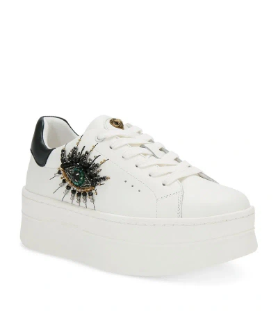 Kurt Geiger Leather Laney Eye Trainers In White