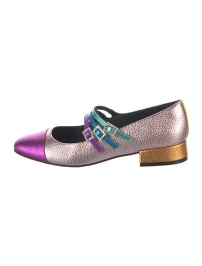 Pre-owned Kurt Geiger Leather Mary Jane Flats In Multicolor