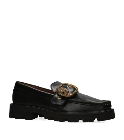 Kurt Geiger Leather Mayfair Loafers In Black