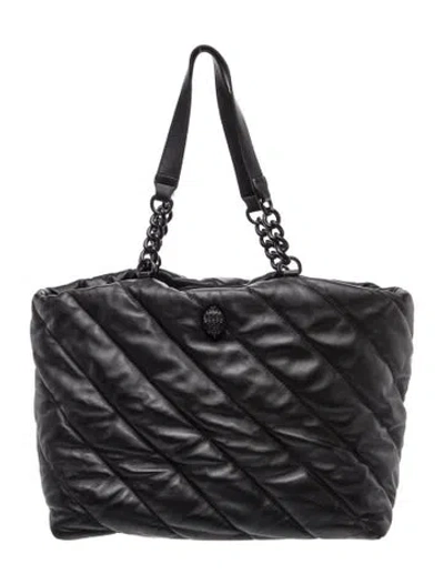 Pre-owned Kurt Geiger Leather Messenger Bag In Black