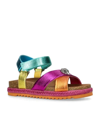 Kurt Geiger Kids' Leather Mini Kensington Espadrille Sandals In Multi