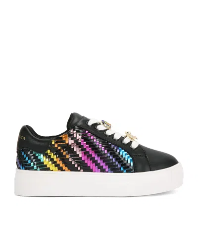 Kurt Geiger Kids' Leather Mini Lana Heart Sneakers In Black
