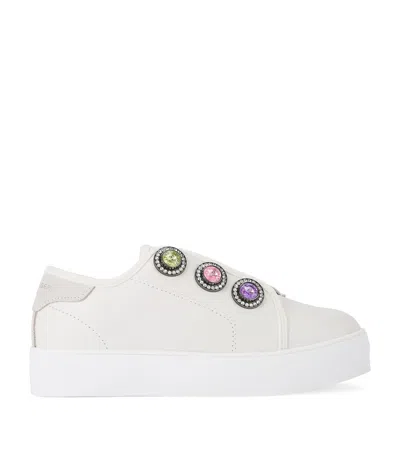 Kurt Geiger Kids' Leather Mini Laney Octavia Sneakers In Beige