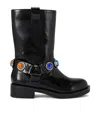 Kurt Geiger Leather Mini Octavia Boots In Black