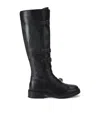 Kurt Geiger Leather Monument Strap Knee-high Boots In Black