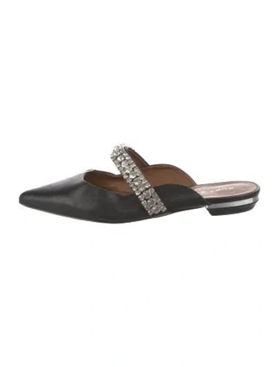 Pre-owned Kurt Geiger Leather Patterned Mules In Black