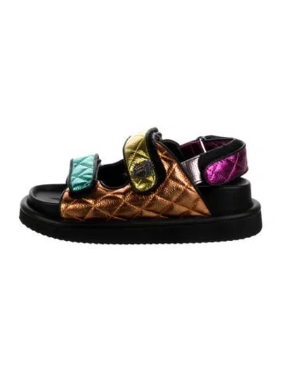 Pre-owned Kurt Geiger Leather Patterned Sandals In Brown