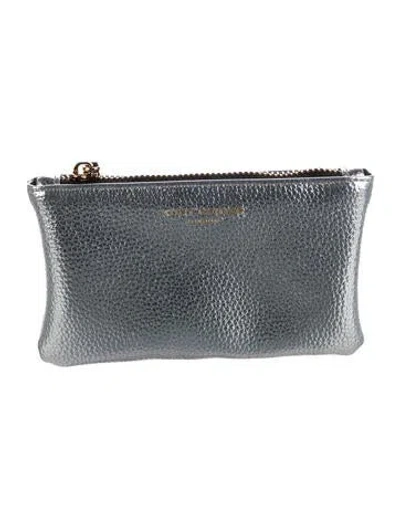Pre-owned Kurt Geiger Leather Pouch In Silver