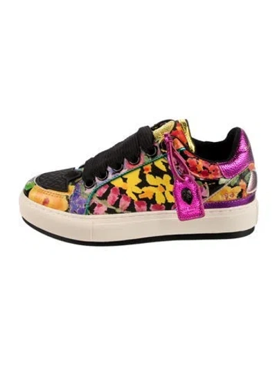 Pre-owned Kurt Geiger Leather Printed Sneakers W/ Tags In Multi