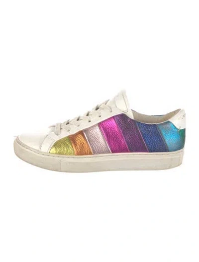 Pre-owned Kurt Geiger Leather Printed Sneakers In White