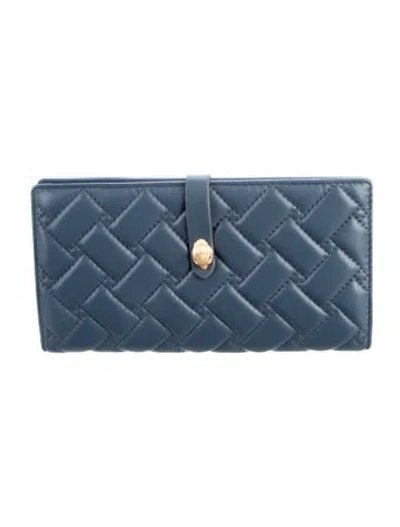 Pre-owned Kurt Geiger Leather Printed Wallet In Blue