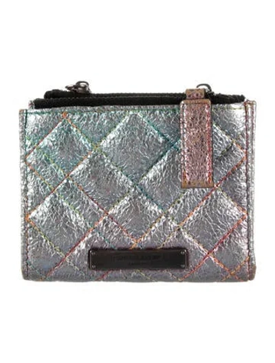 Pre-owned Kurt Geiger Leather Printed Wallet In Silver