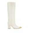 Kurt Geiger Crocodile Embossed Knee-high Boots In White