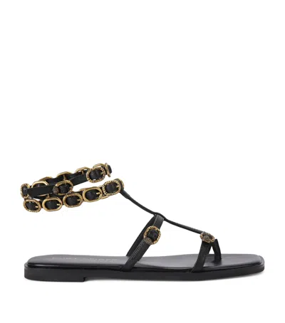 Kurt Geiger Leather Regent Sandals In Black