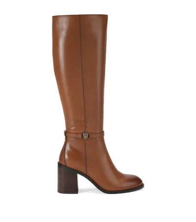 Kurt Geiger Leather Shoreditch Knee High Boots In Sand