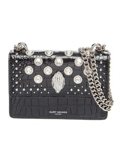 Pre-owned Kurt Geiger Leather Shoulder Bag In Black