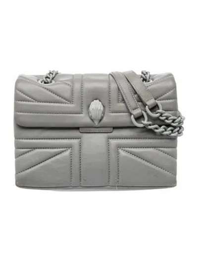 Pre-owned Kurt Geiger Leather Shoulder Bag In Grey