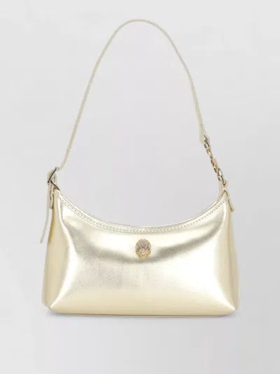 Kurt Geiger Leather Shoulder Bag Metallic Finish Handle In Neutral