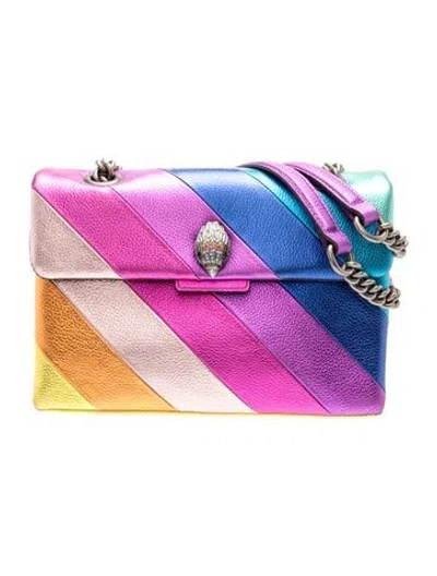 Pre-owned Kurt Geiger Leather Shoulder Bag In Metallic/purple