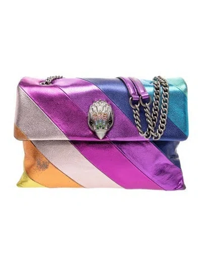 Pre-owned Kurt Geiger Leather Shoulder Bag In Purple