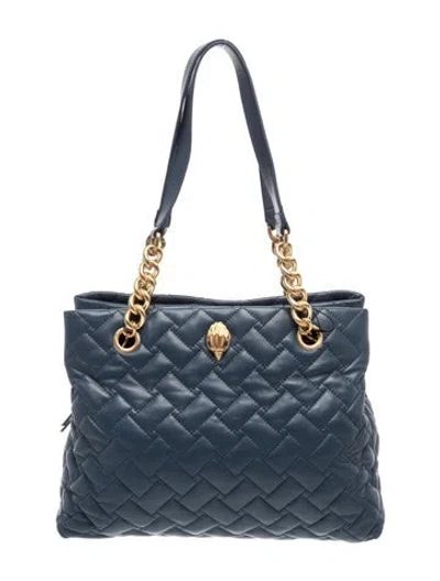 Pre-owned Kurt Geiger Leather Shoulder Bag W/ Tags In Blue