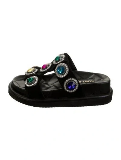 Pre-owned Kurt Geiger Leather Slides In Black