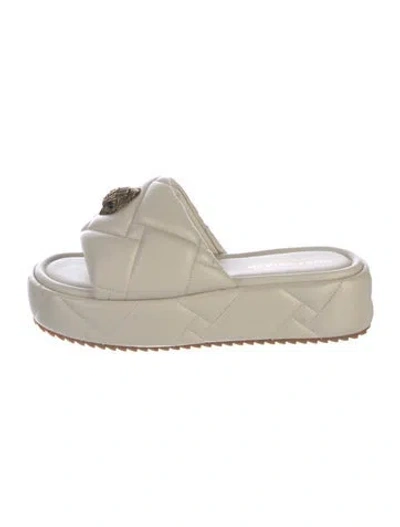Pre-owned Kurt Geiger Leather Slides In Neutral