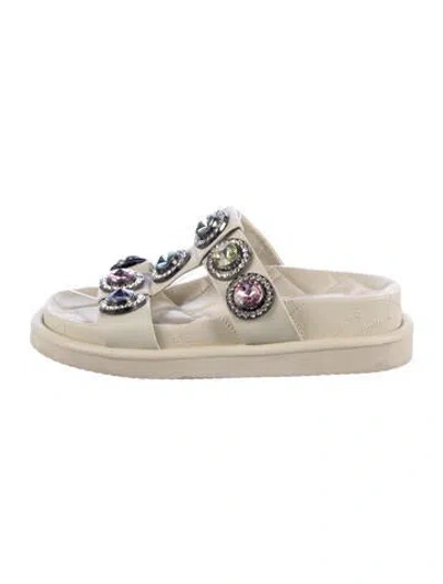 Pre-owned Kurt Geiger Leather Slides In Neutrals