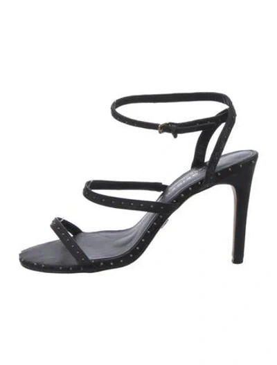 Pre-owned Kurt Geiger Leather Studded Accents Sandals In Black