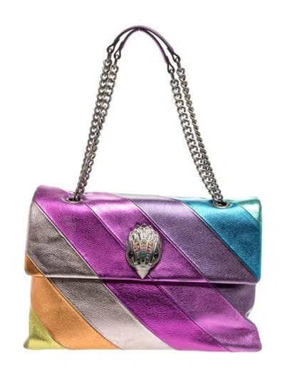Pre-owned Kurt Geiger Leather The Kensington In Metallic/purple
