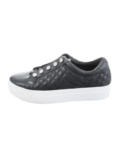 Pre-owned Kurt Geiger Leather Tweed Pattern Chunky Sneakers In Silver