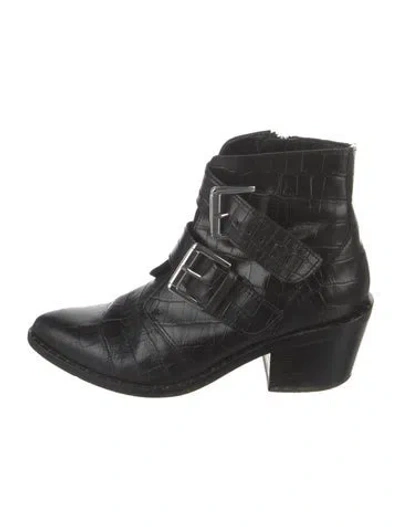 Pre-owned Kurt Geiger Leather Western Boots In Black