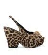 Kurt Geiger London Belgravia Platform Wedge Slingback Pump In Brown