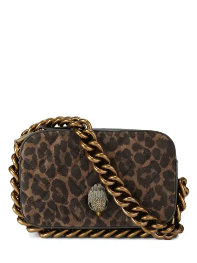 Kurt Geiger Leopard-print Crossbody Bag In Brown