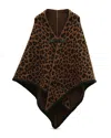 Kurt Geiger Leopard Print Knit Ruana Scarf In Multi
