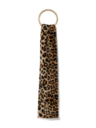 Kurt Geiger Leopard-print Scarf In Brown