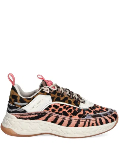 Kurt Geiger Leopard-print Sneakers In Pink