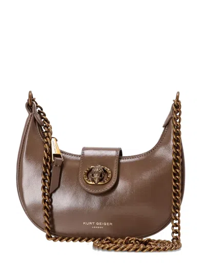 Kurt Geiger Logo-plaque Chain Bag In Brown