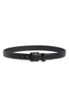 Kurt Geiger London 30mm Quilted Leather Belt In Black/shiny Powder Coat Black