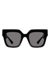 Kurt Geiger London 50mm Square Sunglasses In Black/smoke