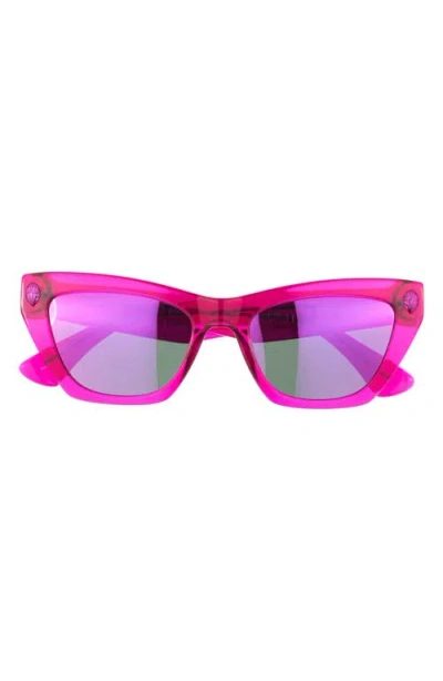 Kurt Geiger London 51mm Cat Eye Sunglasses In Fuchsia Matte/ Pink Flash