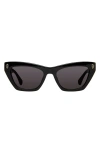 Kurt Geiger London 51mm Cat Eye Sunglasses In Z/dnublack/gray