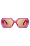 Kurt Geiger London 51mm Rectangle Sunglasses In Crystal Fuchsia/pink Flash